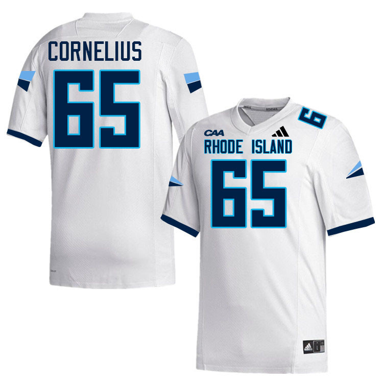 Rhode Island Rams #65 Ajani Cornelius College Football Jerseys,Uniforms-White